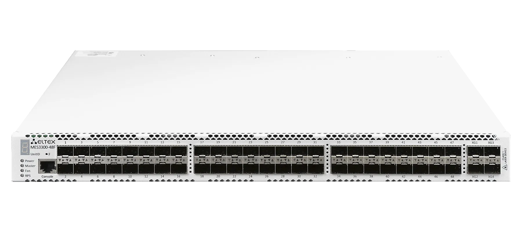 Ethernet-коммутатор MES3300-48, 48 портов 10/100/1000BASE-T (RJ-45), 4 порта 10GBASE-R/1000BASE-X (SFP+/SFP), L3, 2 слота для модулей питания
