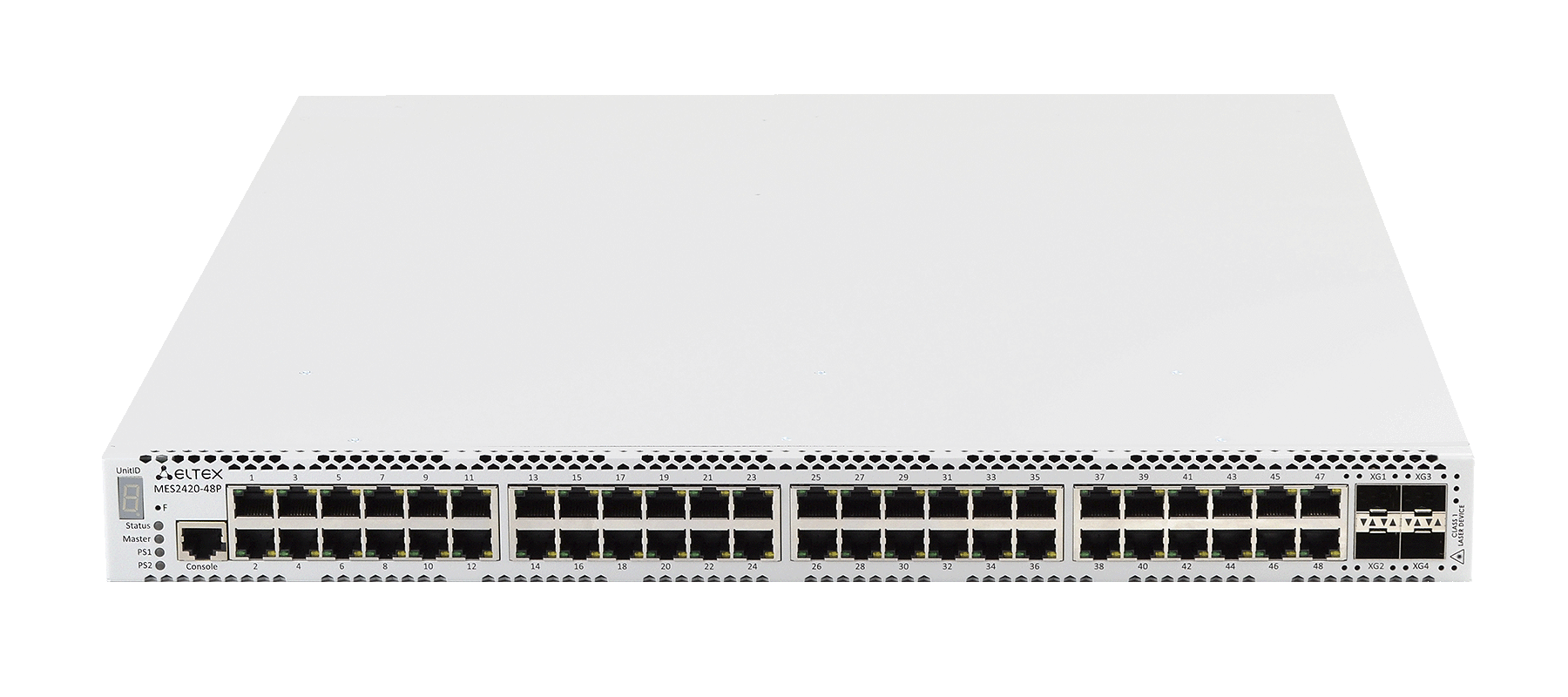 Ethernet-коммутатор MES2420-48P, 48xPoE/PoE+ (1G) + 4x1G/10G SFP+, L3, модульная система питания